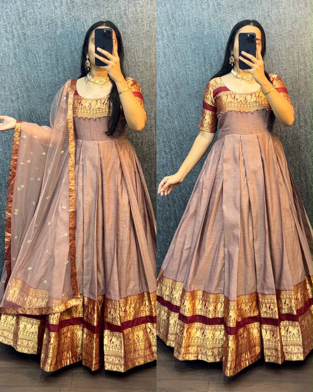 Narayanpet frock with duppata