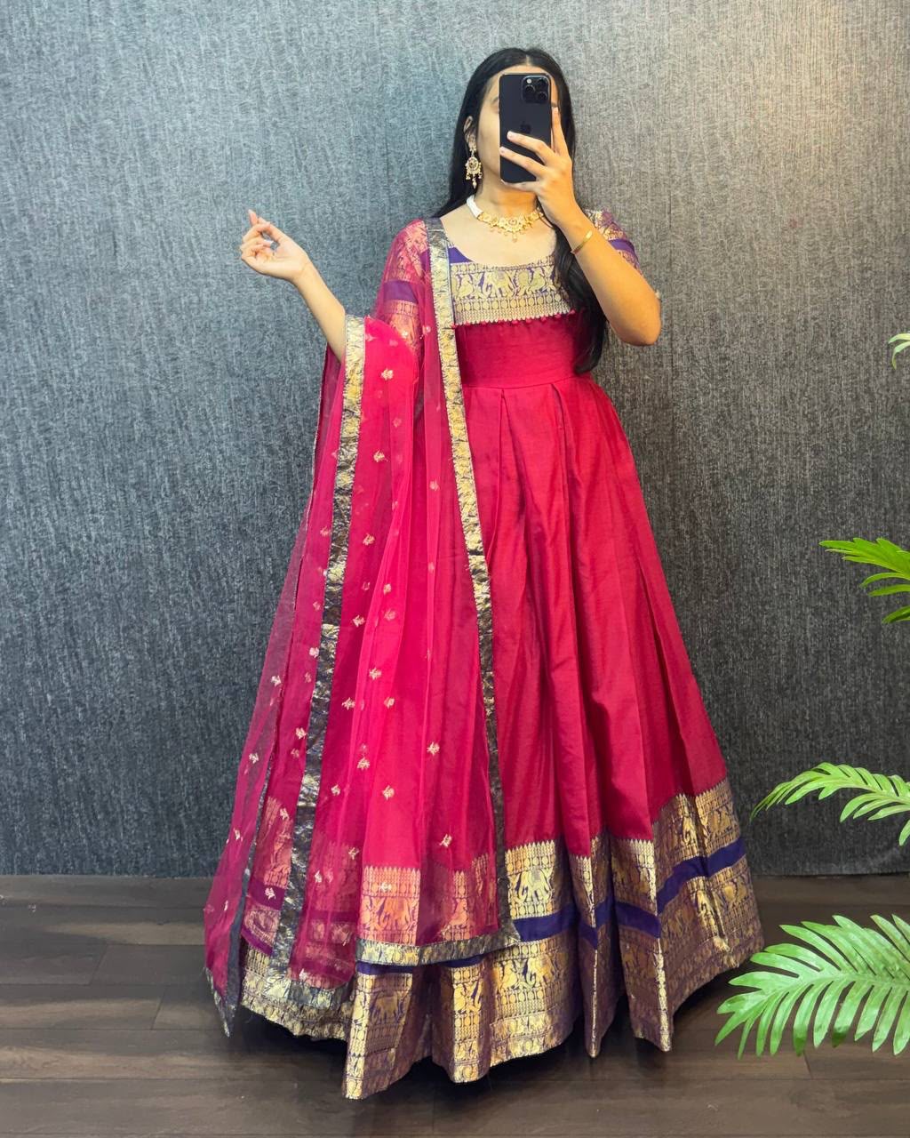 Narayanpet frock with duppata