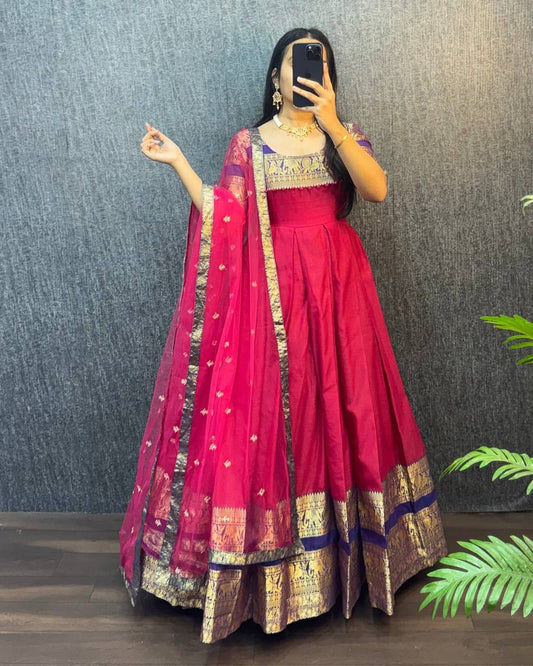 Narayanpet frock with duppata