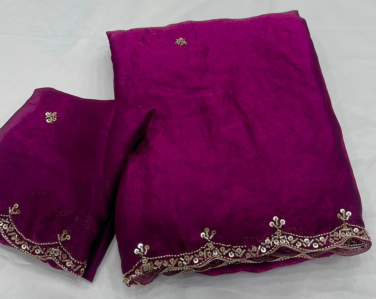 Space silk saree with beautiful bits work