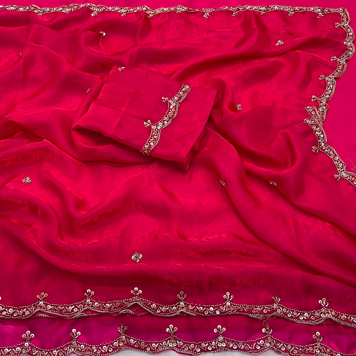 Space silk saree with beautiful bits work