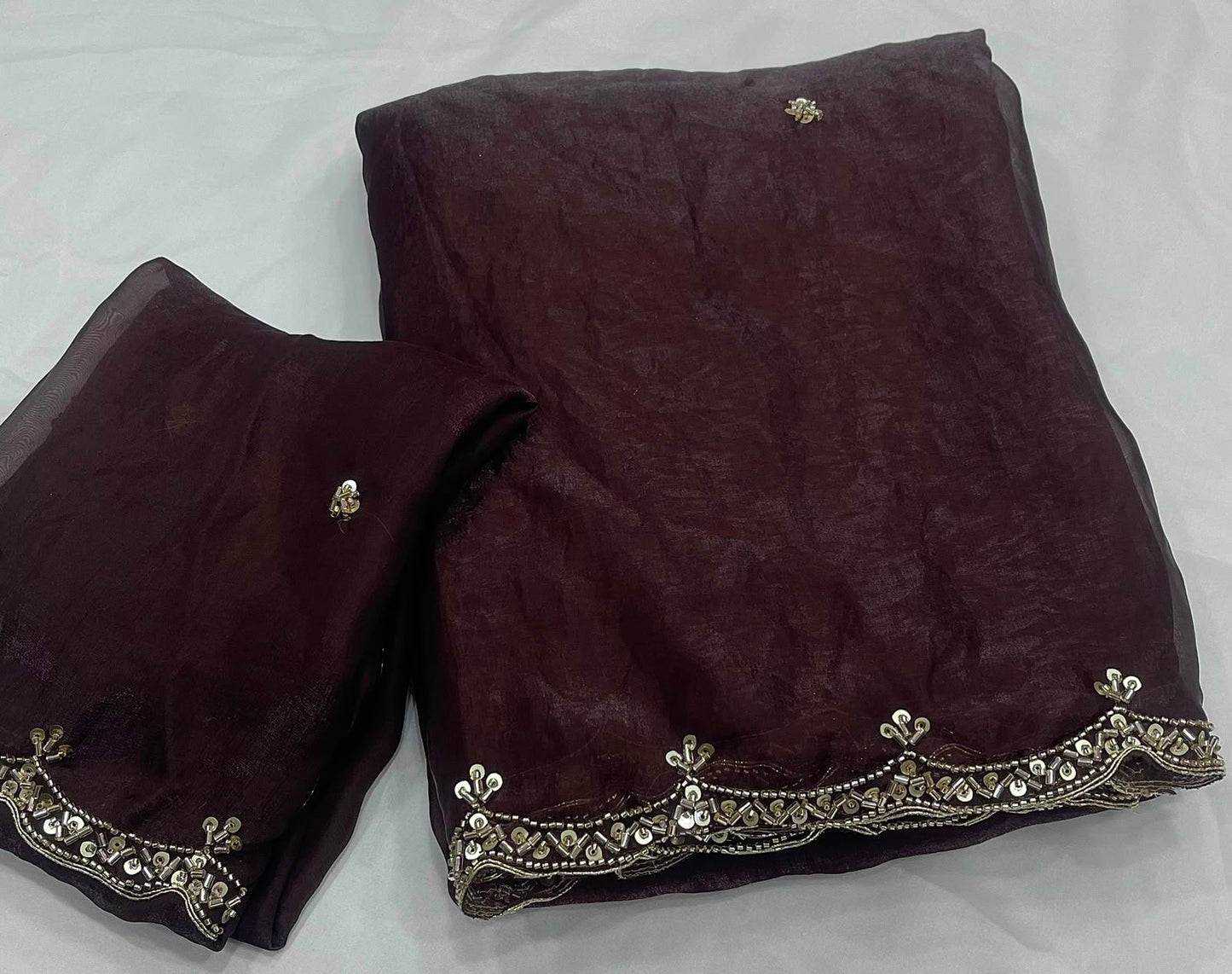Space silk saree with beautiful bits work