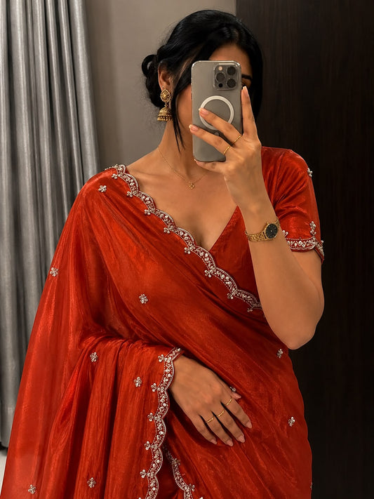 Space silk saree with beautiful bits work