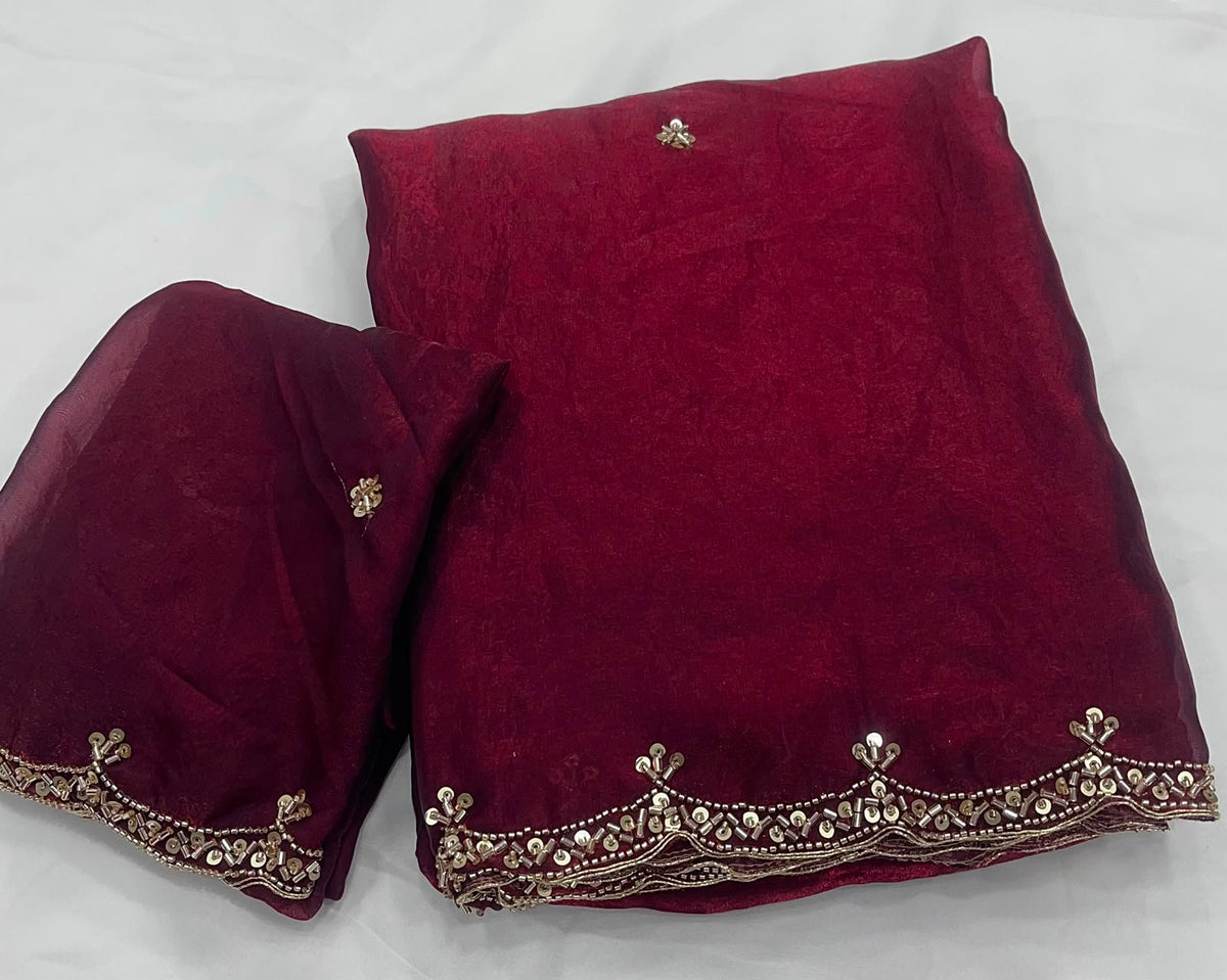 Space silk saree with beautiful bits work