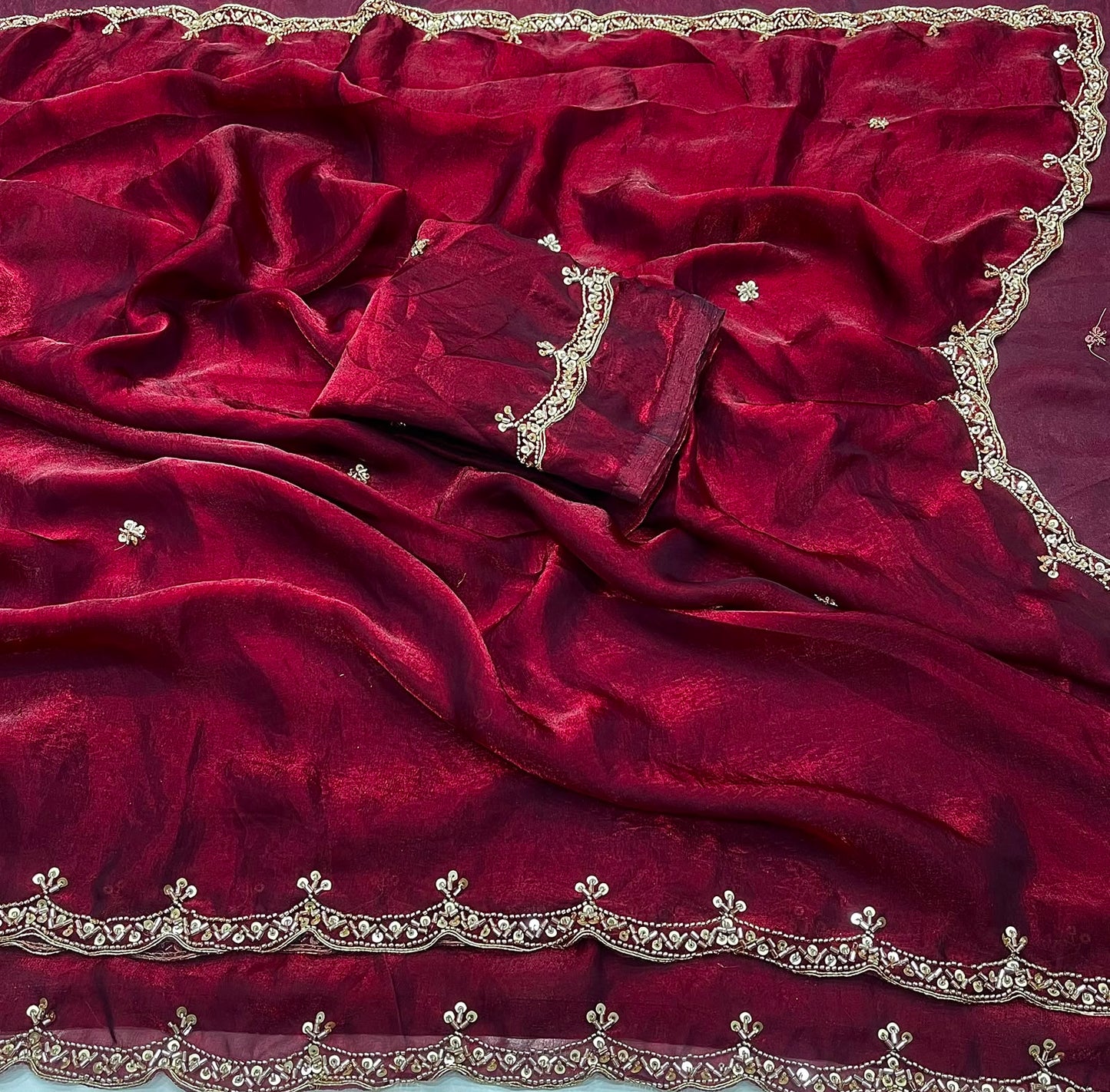 Space silk saree with beautiful bits work