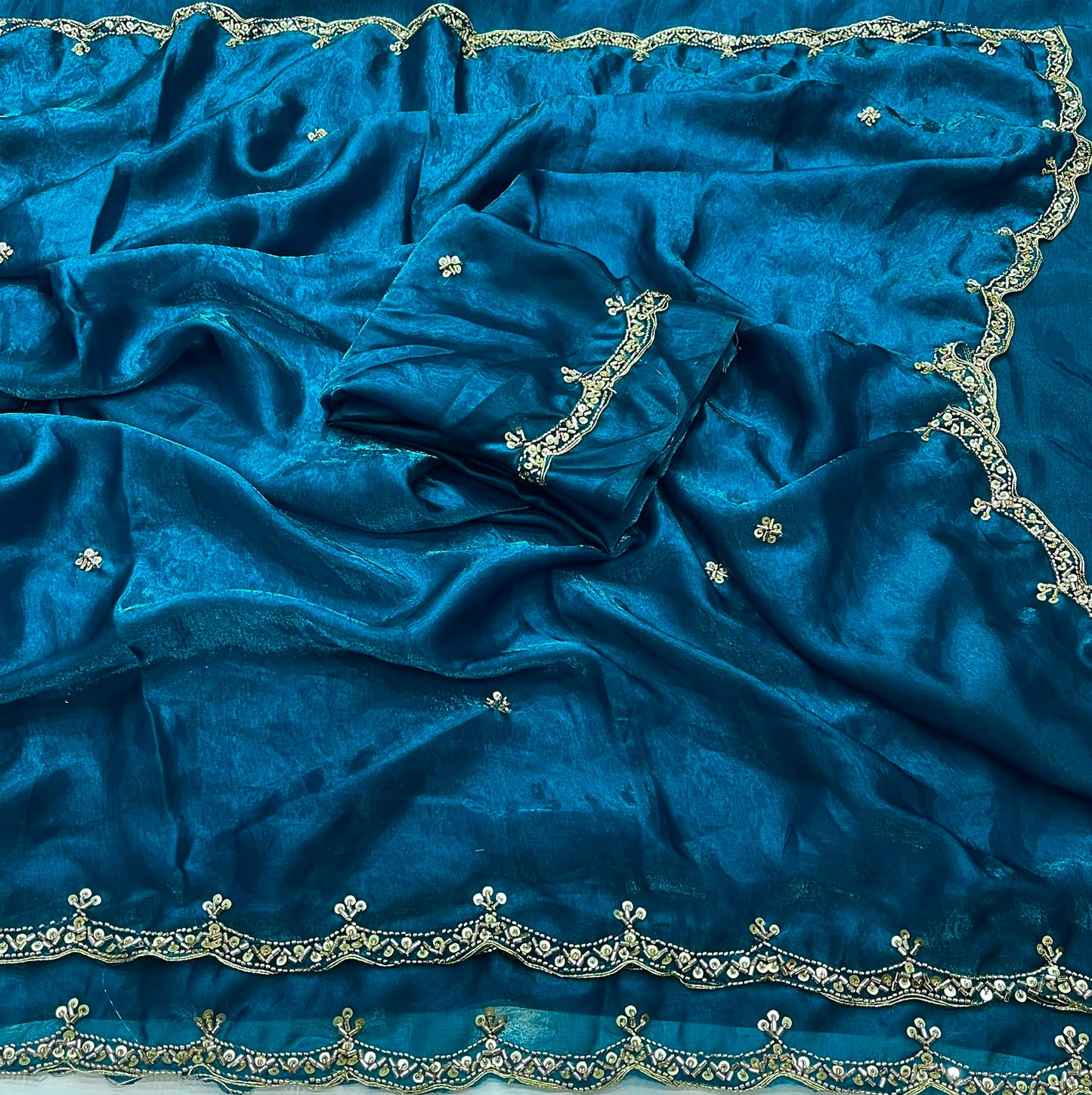 Space silk saree with beautiful bits work