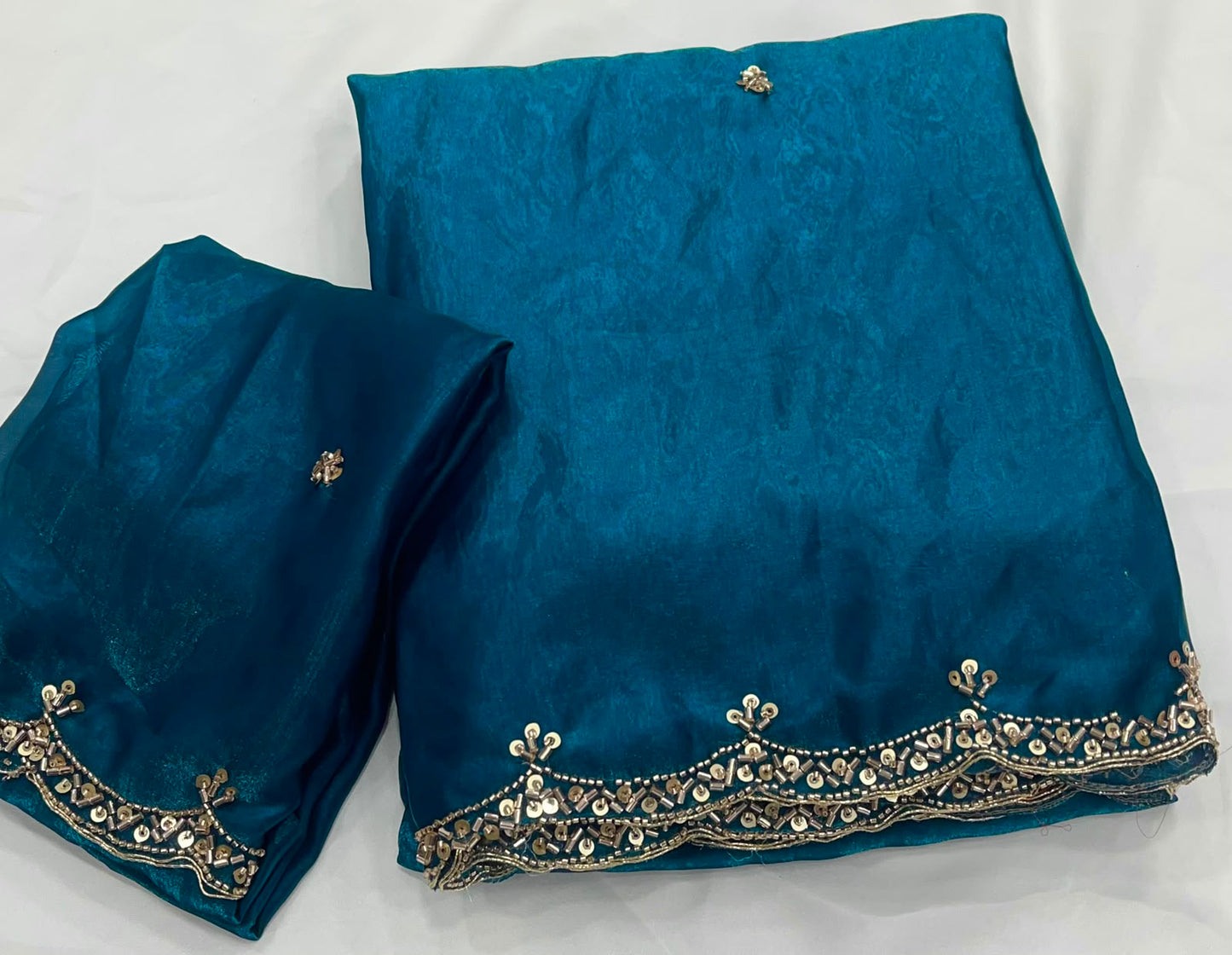 Space silk saree with beautiful bits work