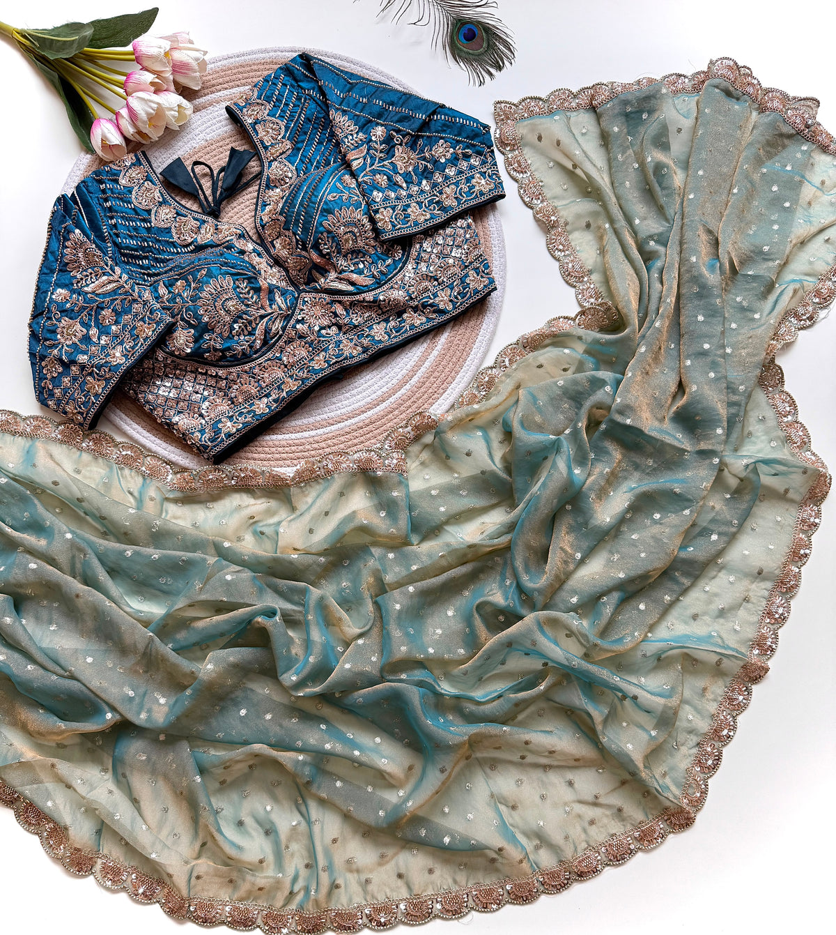 Viscose party wear saree