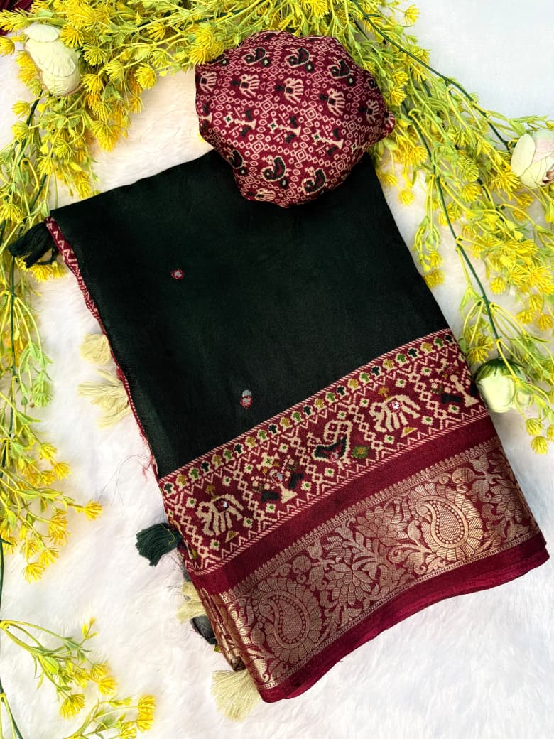 Traditional soft crepe  silk saree