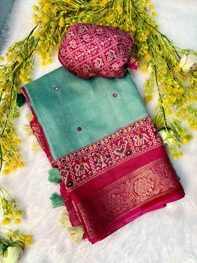 Traditional soft crepe  silk saree