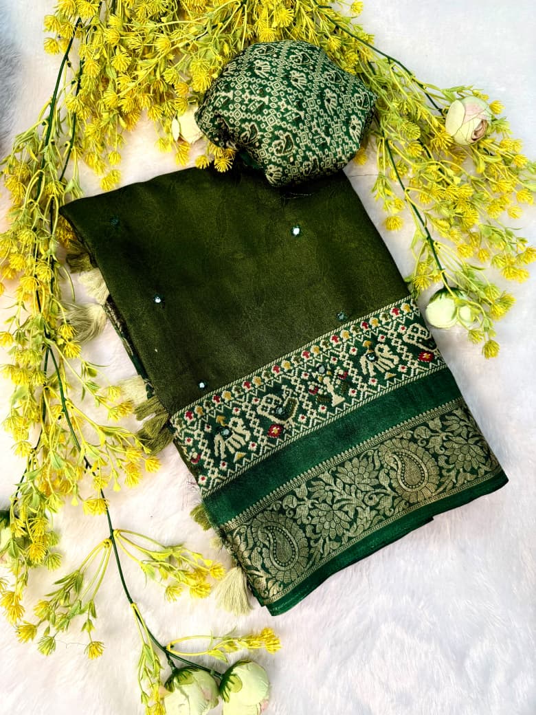Traditional soft crepe  silk saree