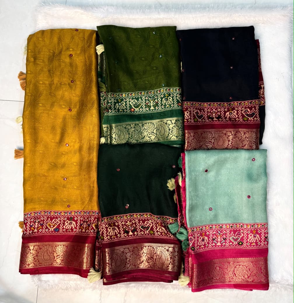 Traditional soft crepe  silk saree