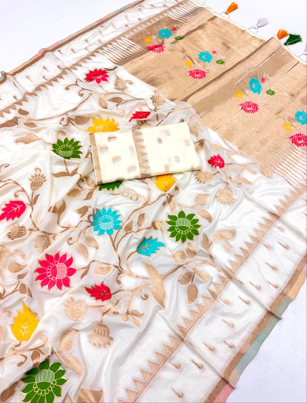 Viscose Khadi crepe georgette  saree