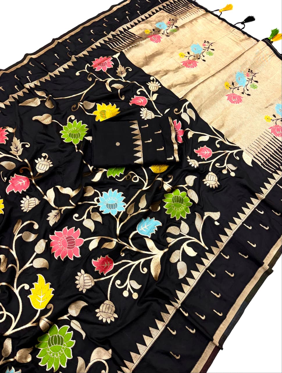 Viscose Khadi crepe georgette  saree