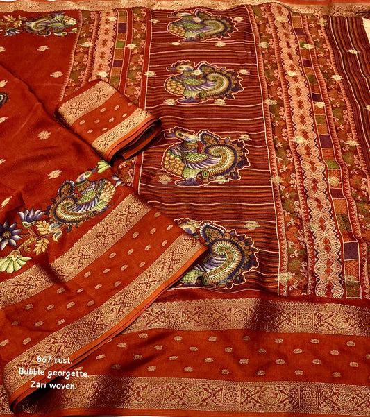 Soft bubble georgette saree