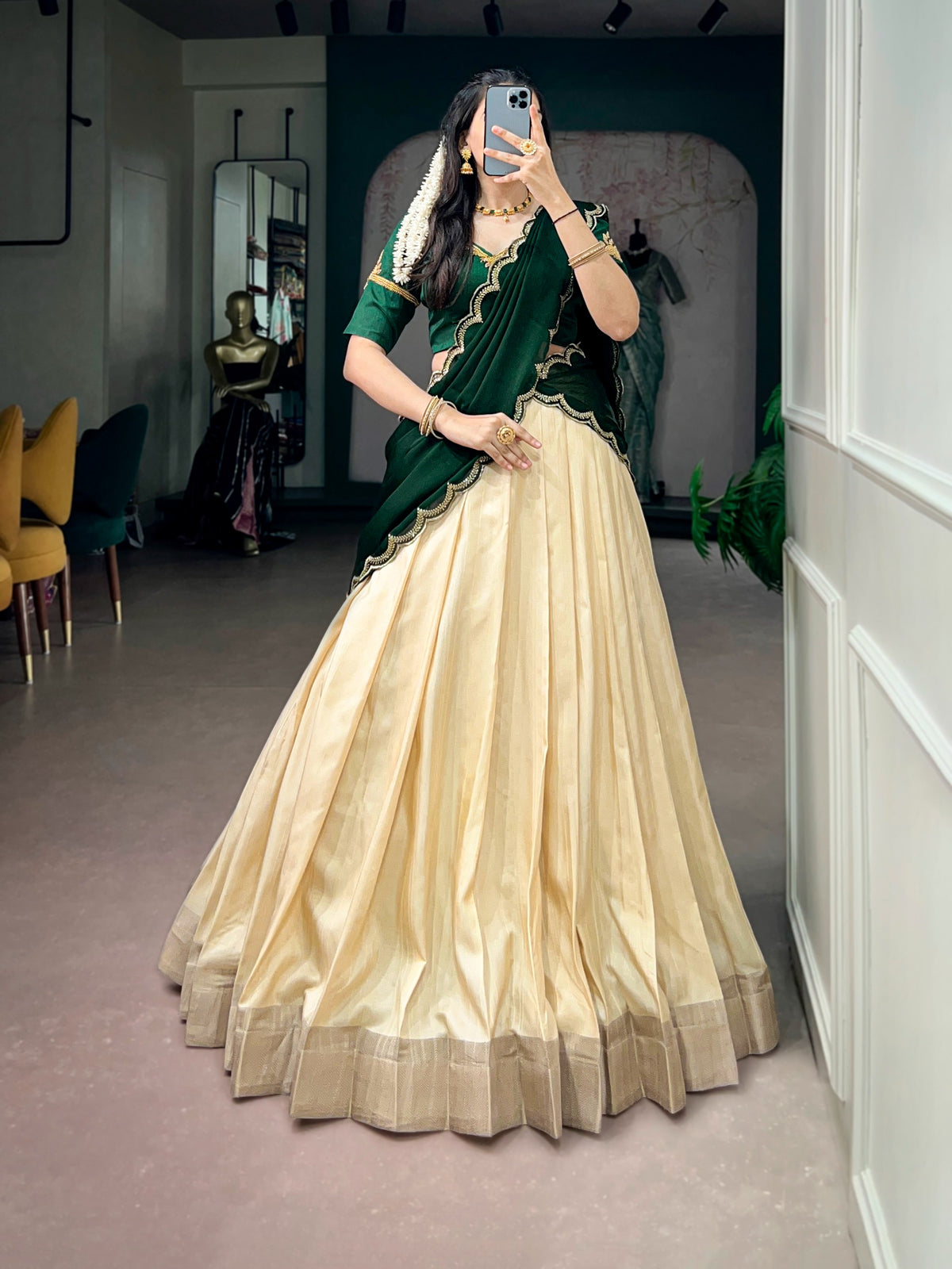 Traditional kota tasar halfsaree