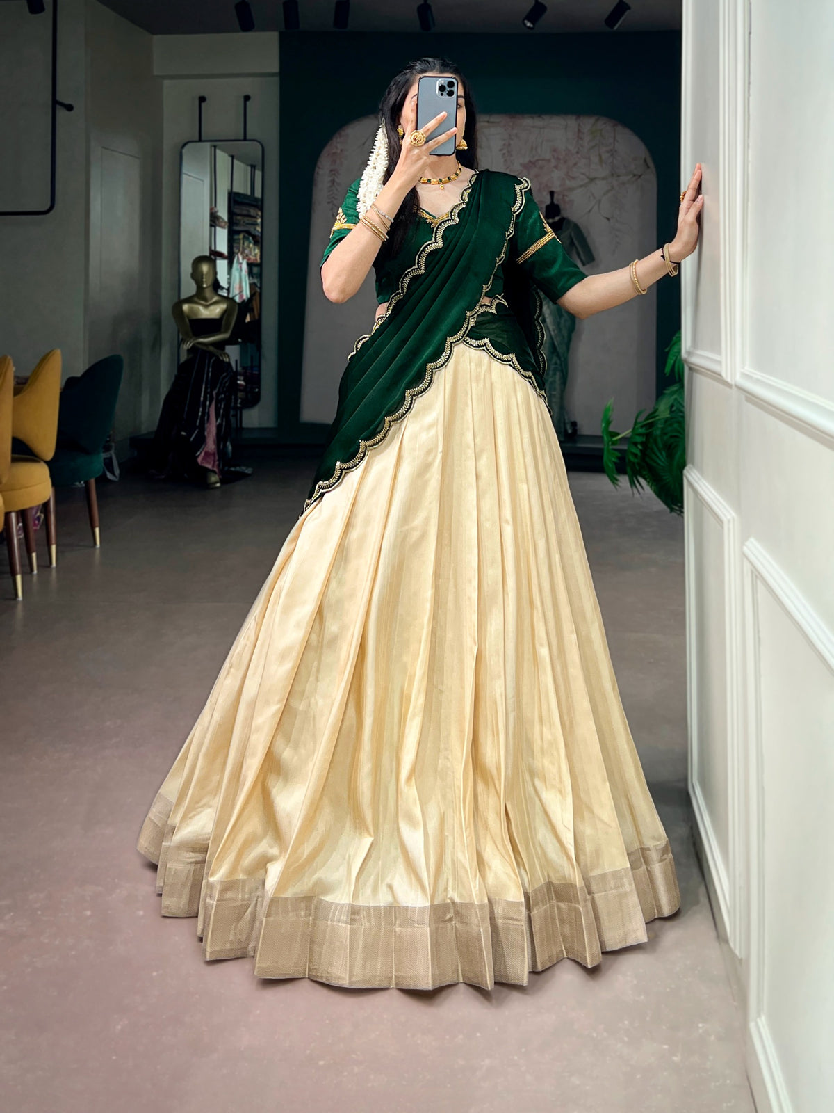 Traditional kota tasar halfsaree