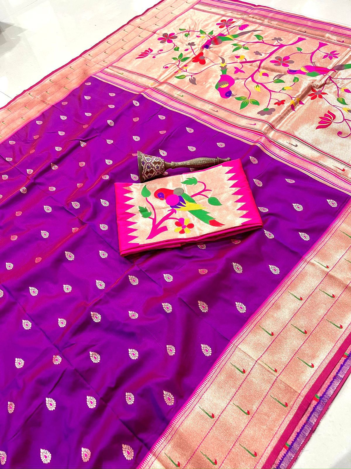 Pure soft kanchivaram paithani silk sarees
