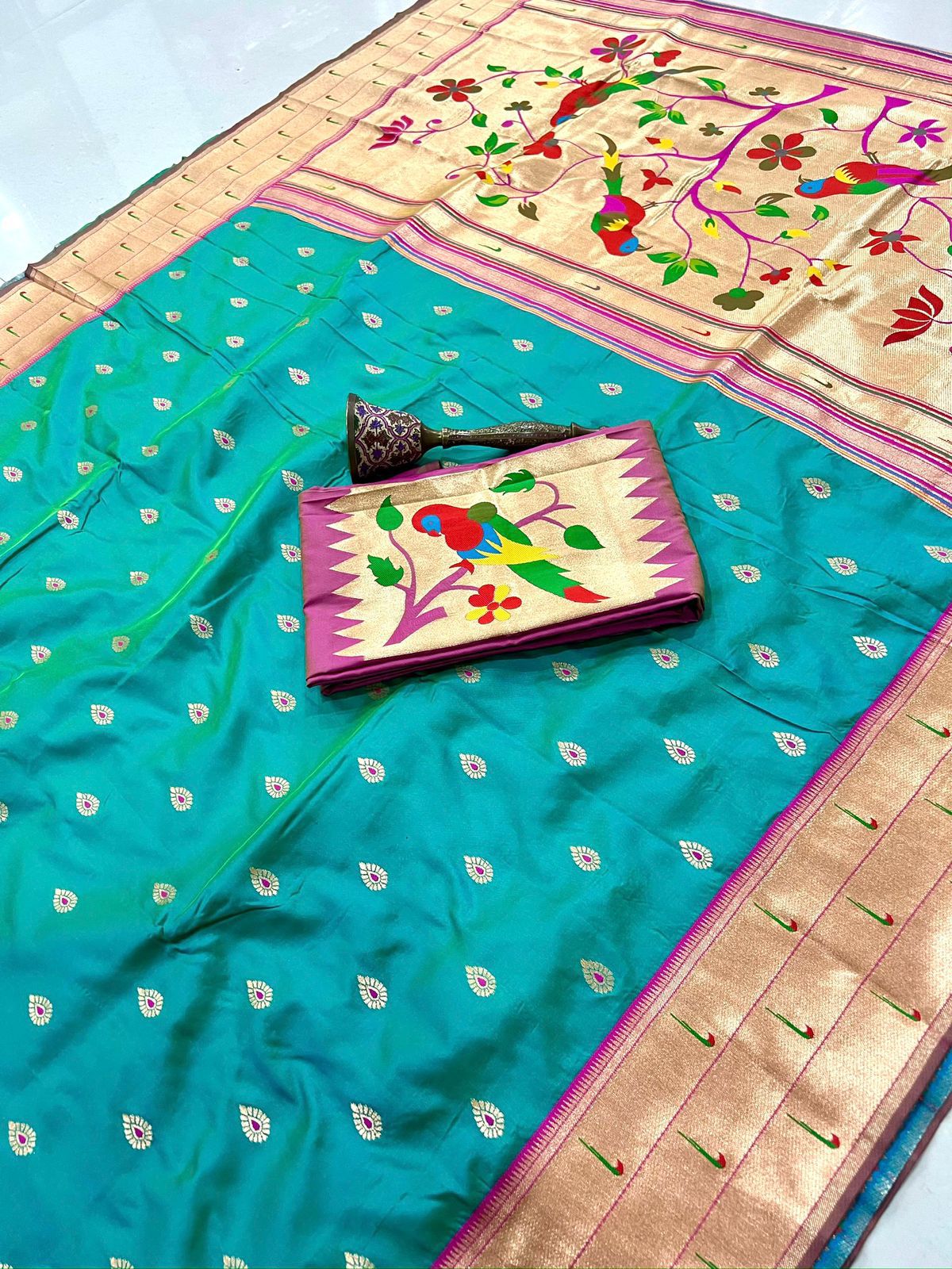 Pure soft kanchivaram paithani silk sarees