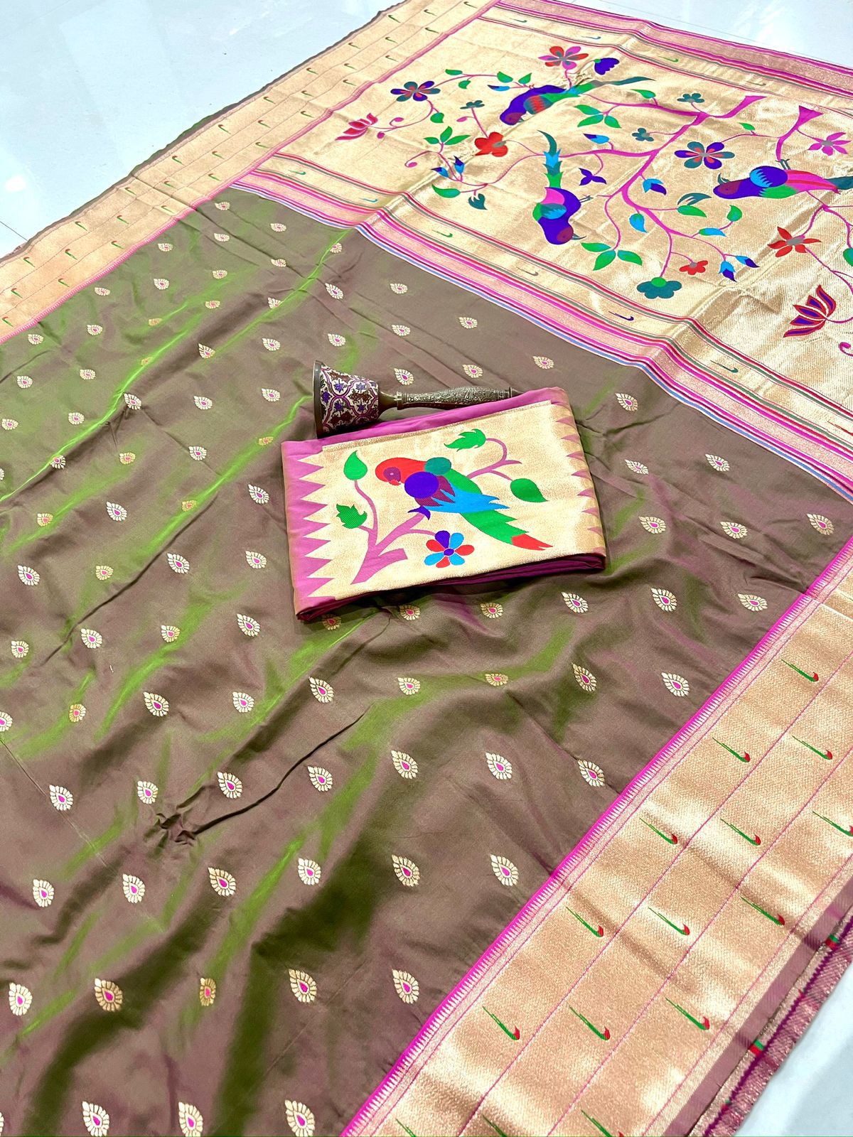 Pure soft kanchivaram paithani silk sarees