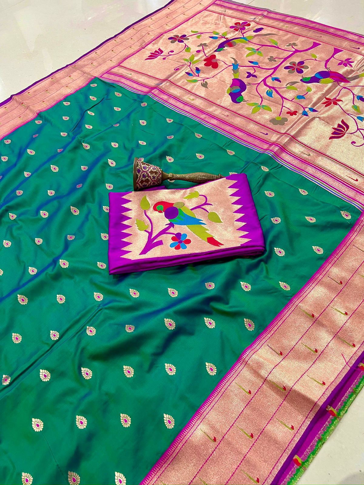 Pure soft kanchivaram paithani silk sarees