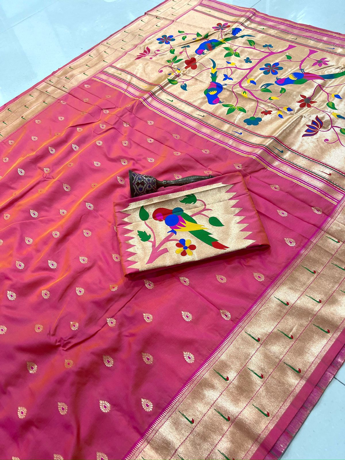 Pure soft kanchivaram paithani silk sarees