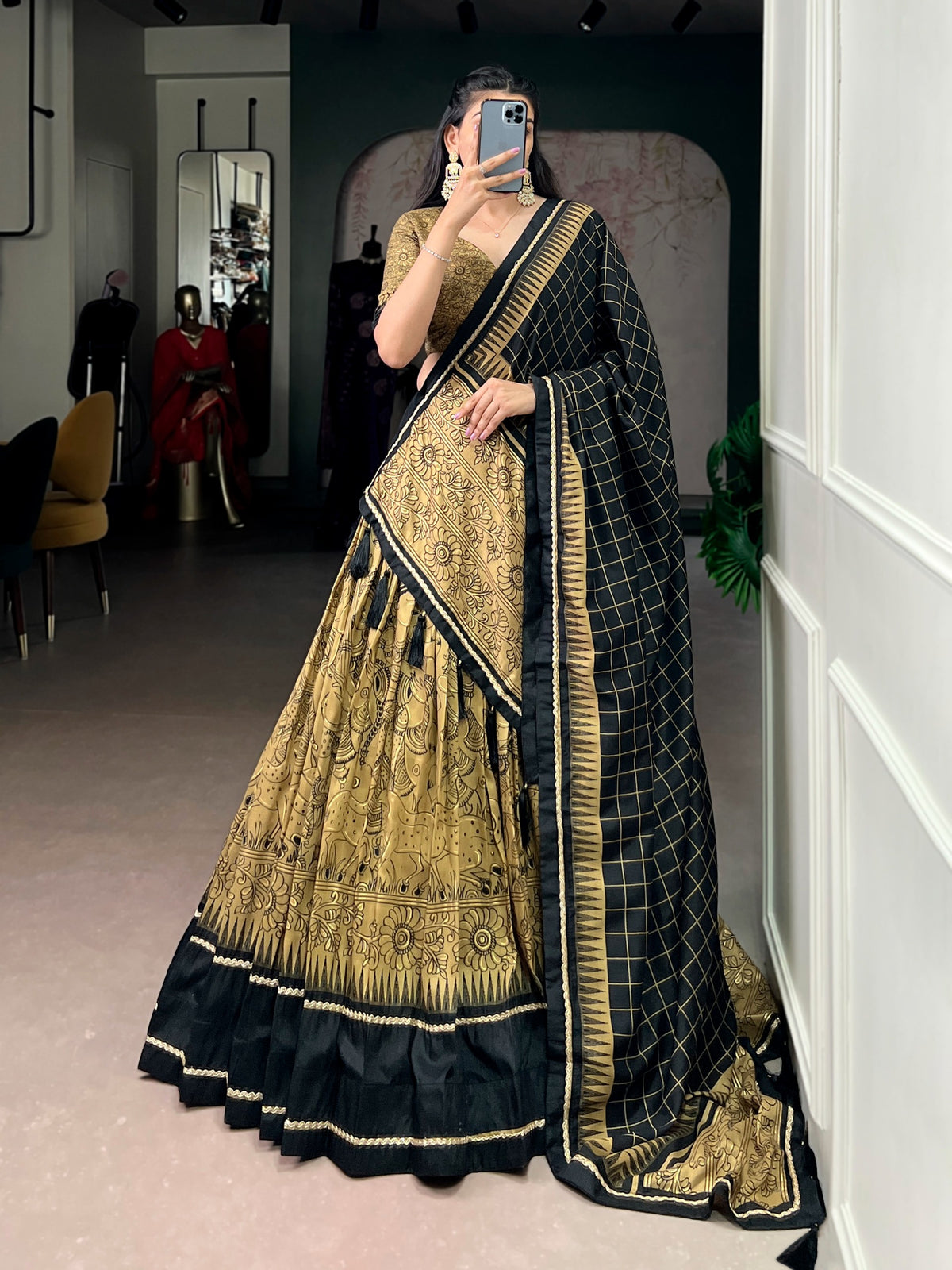 Beautiful Tasar silk lehanga