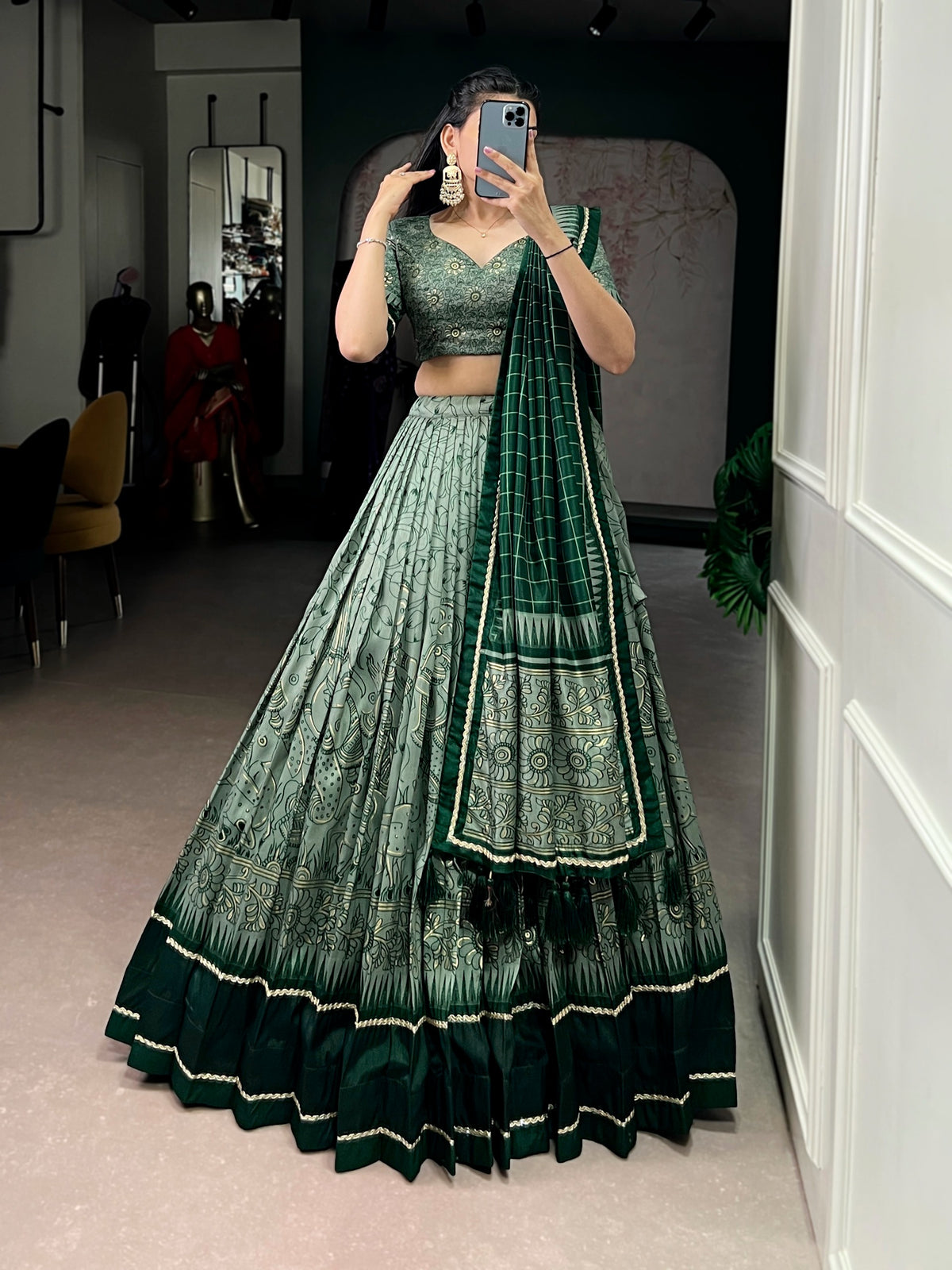 Beautiful Tasar silk lehanga