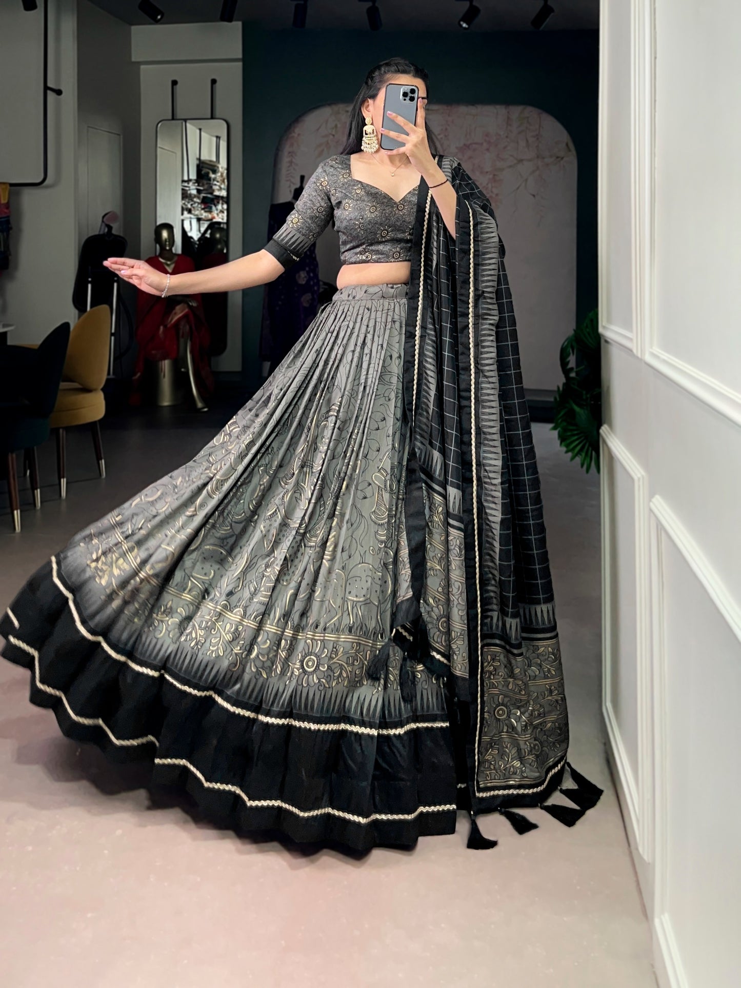 Beautiful Tasar silk lehanga