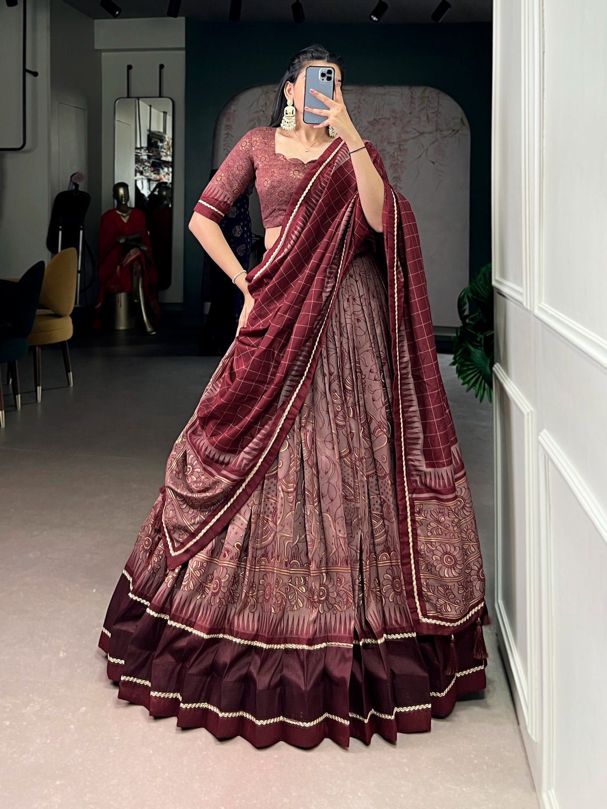 Beautiful Tasar silk lehanga