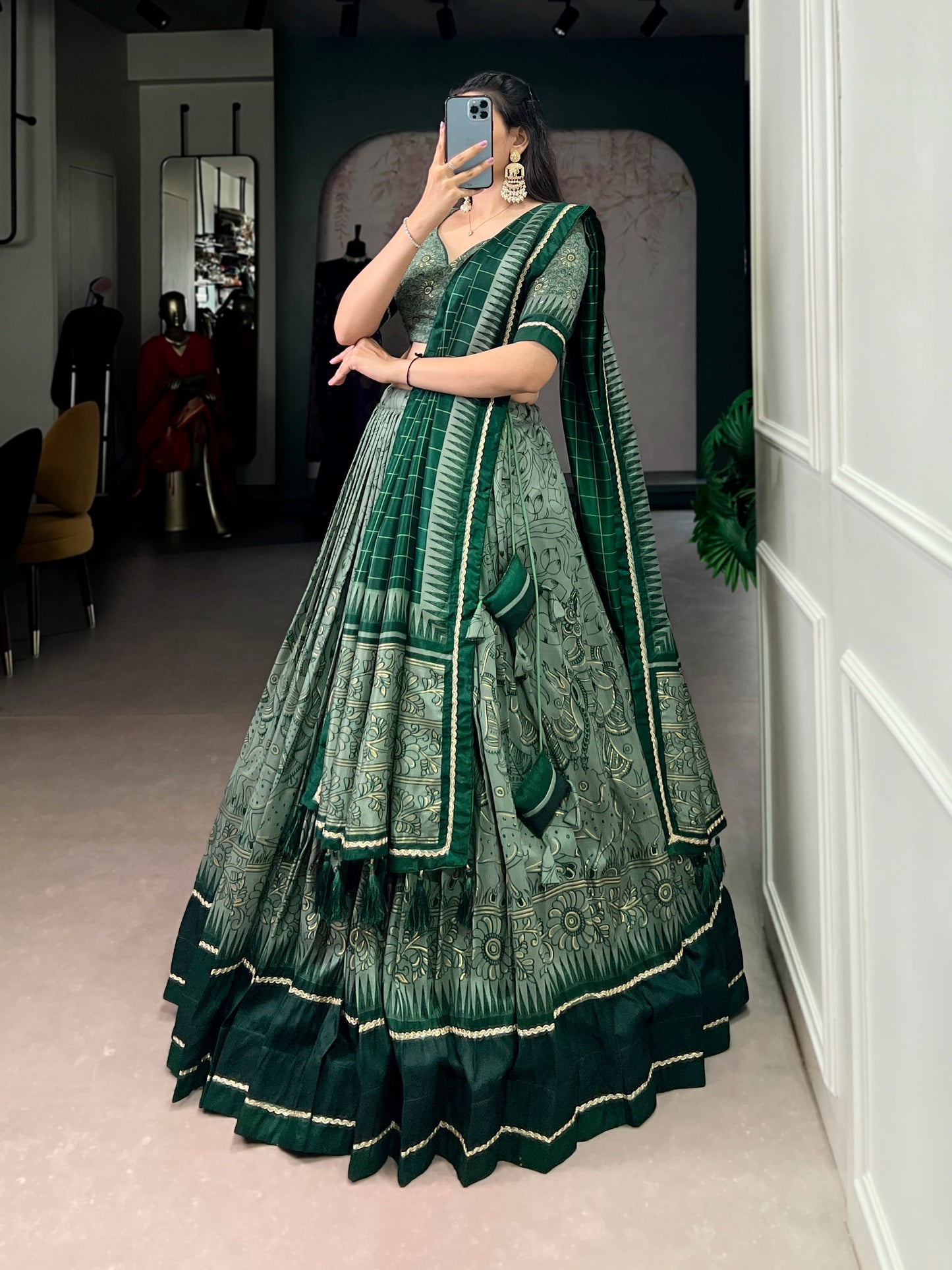 Beautiful Tasar silk lehanga