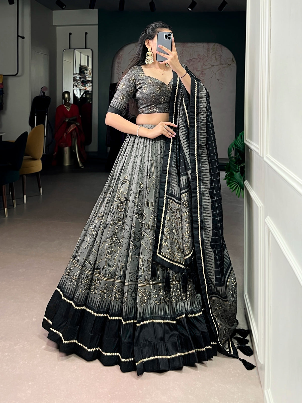 Beautiful Tasar silk lehanga