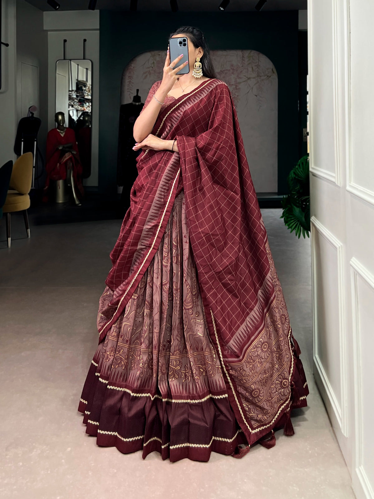 Beautiful Tasar silk lehanga