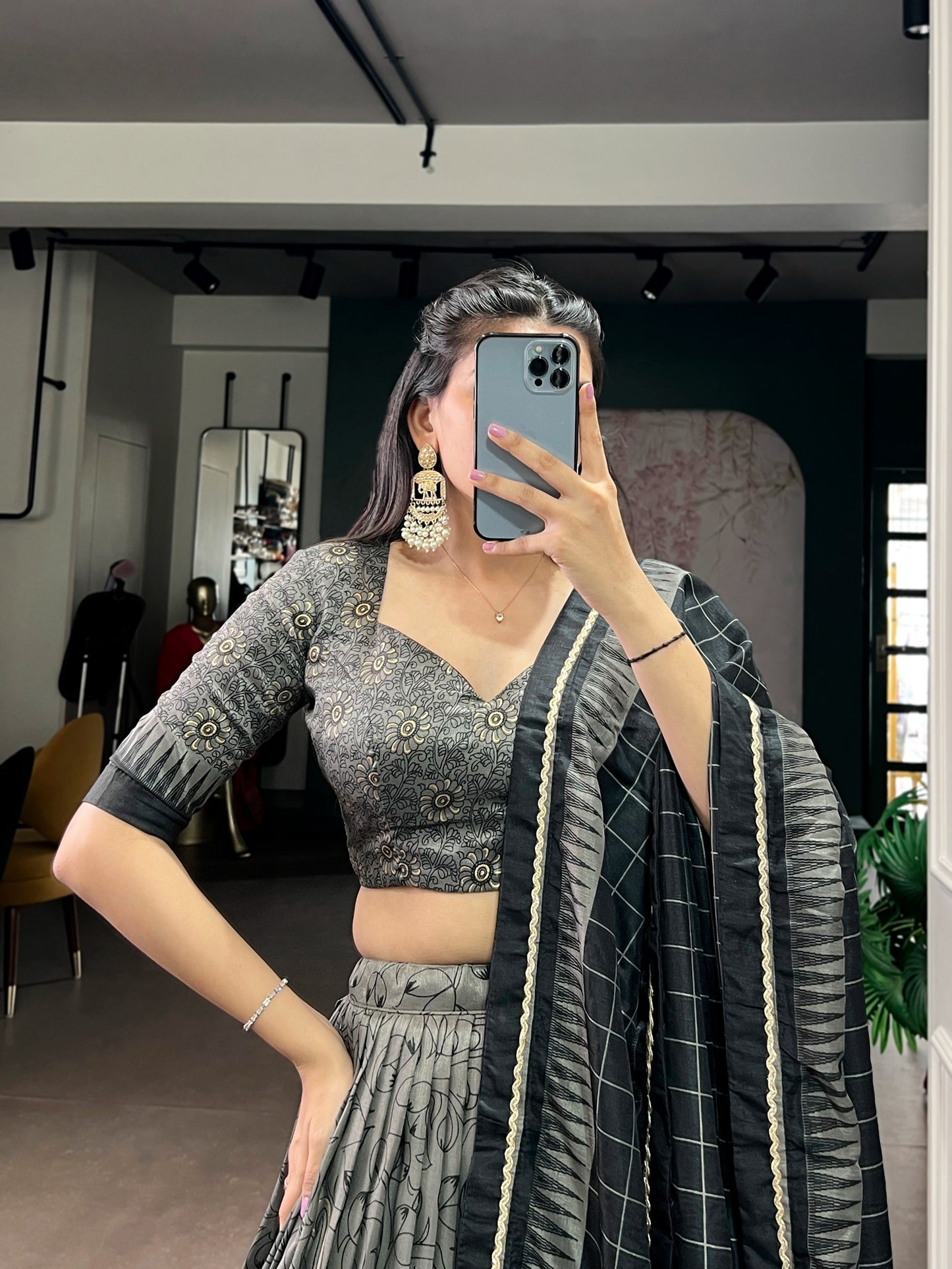 Beautiful Tasar silk lehanga