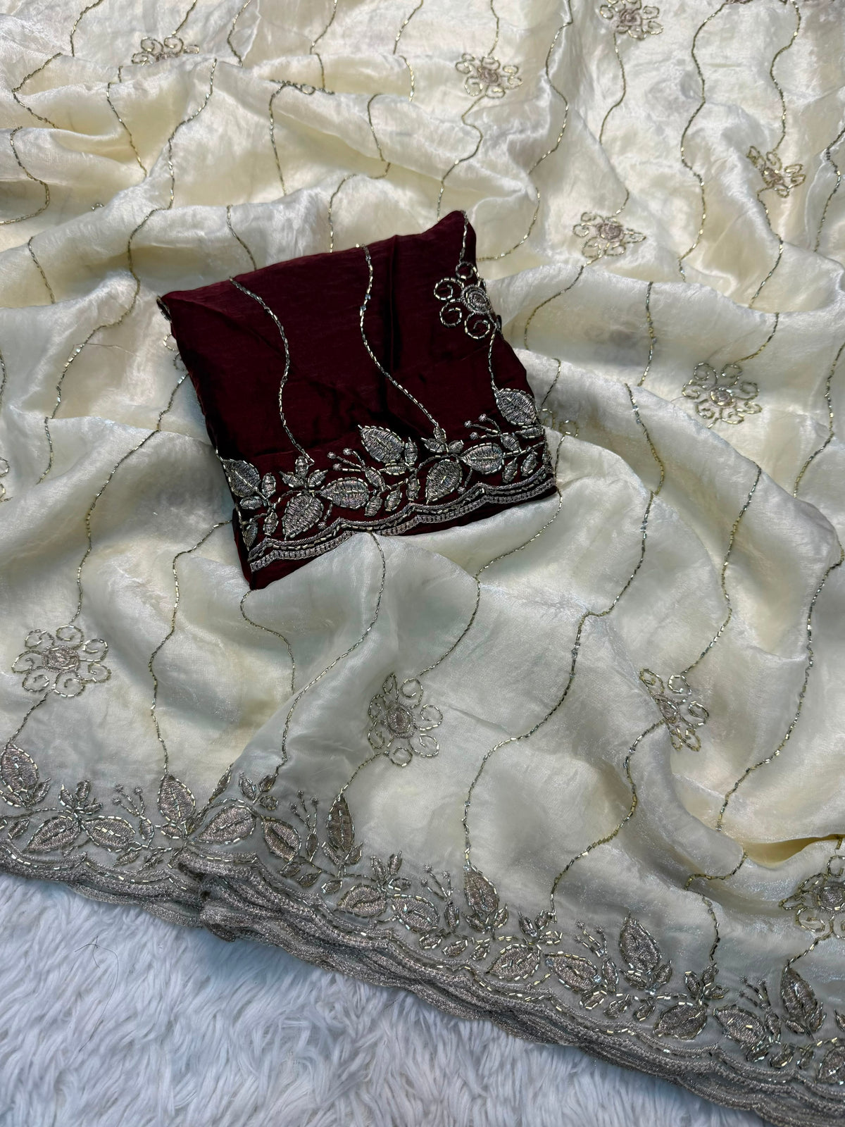 Fancy space silk sarees
