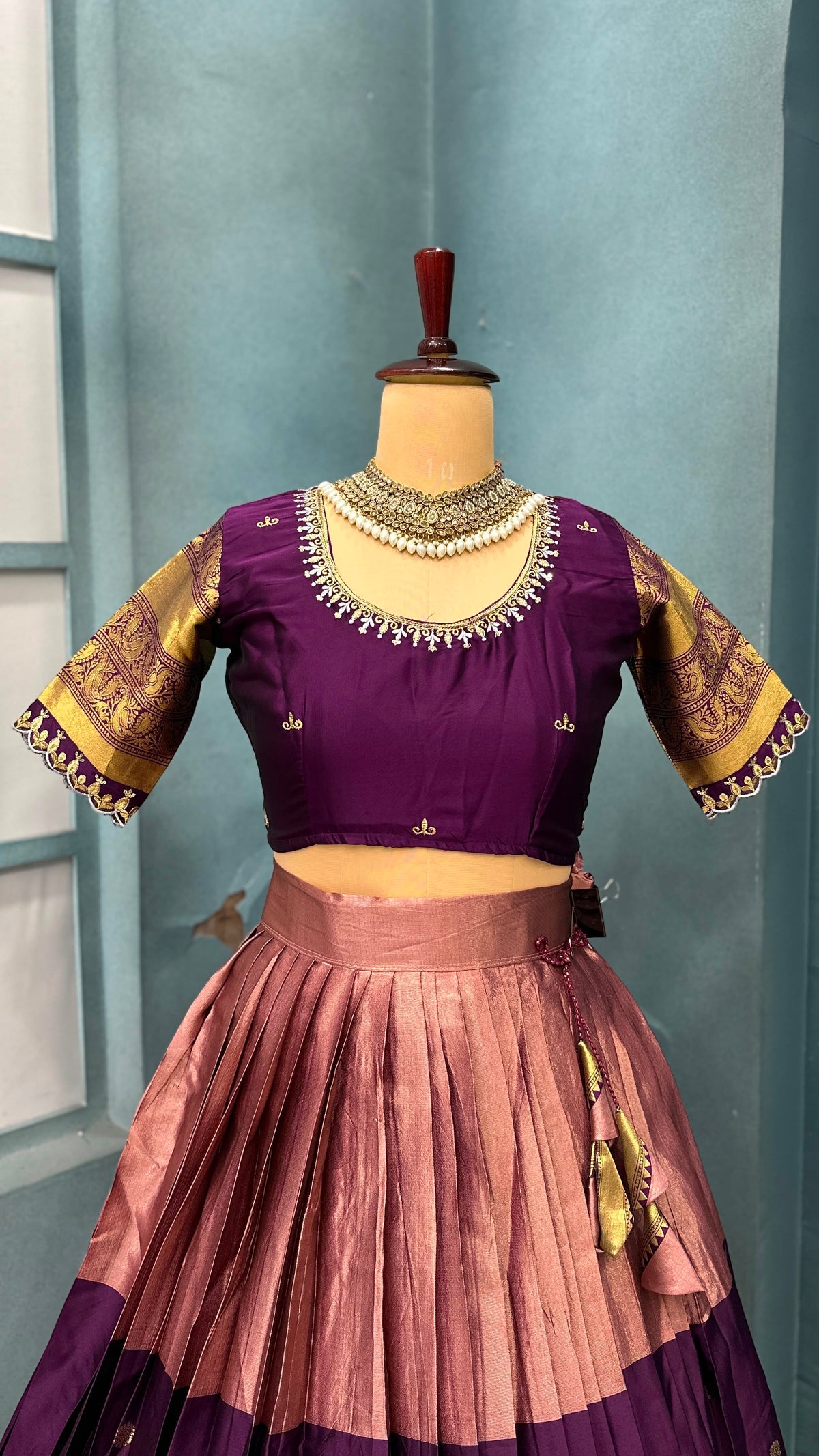 Traditional fully stiched halfsaree