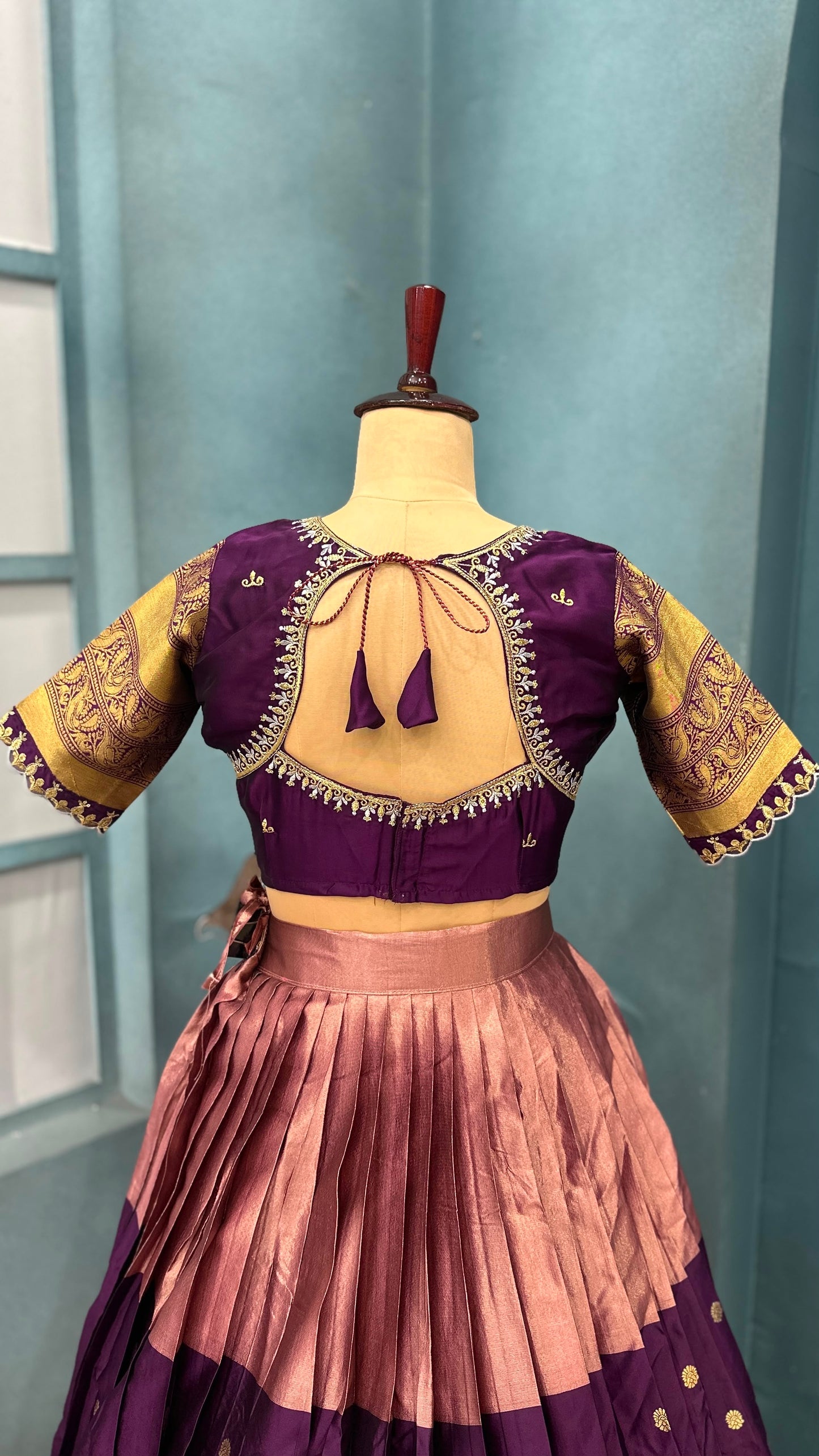 Traditional fully stiched halfsaree
