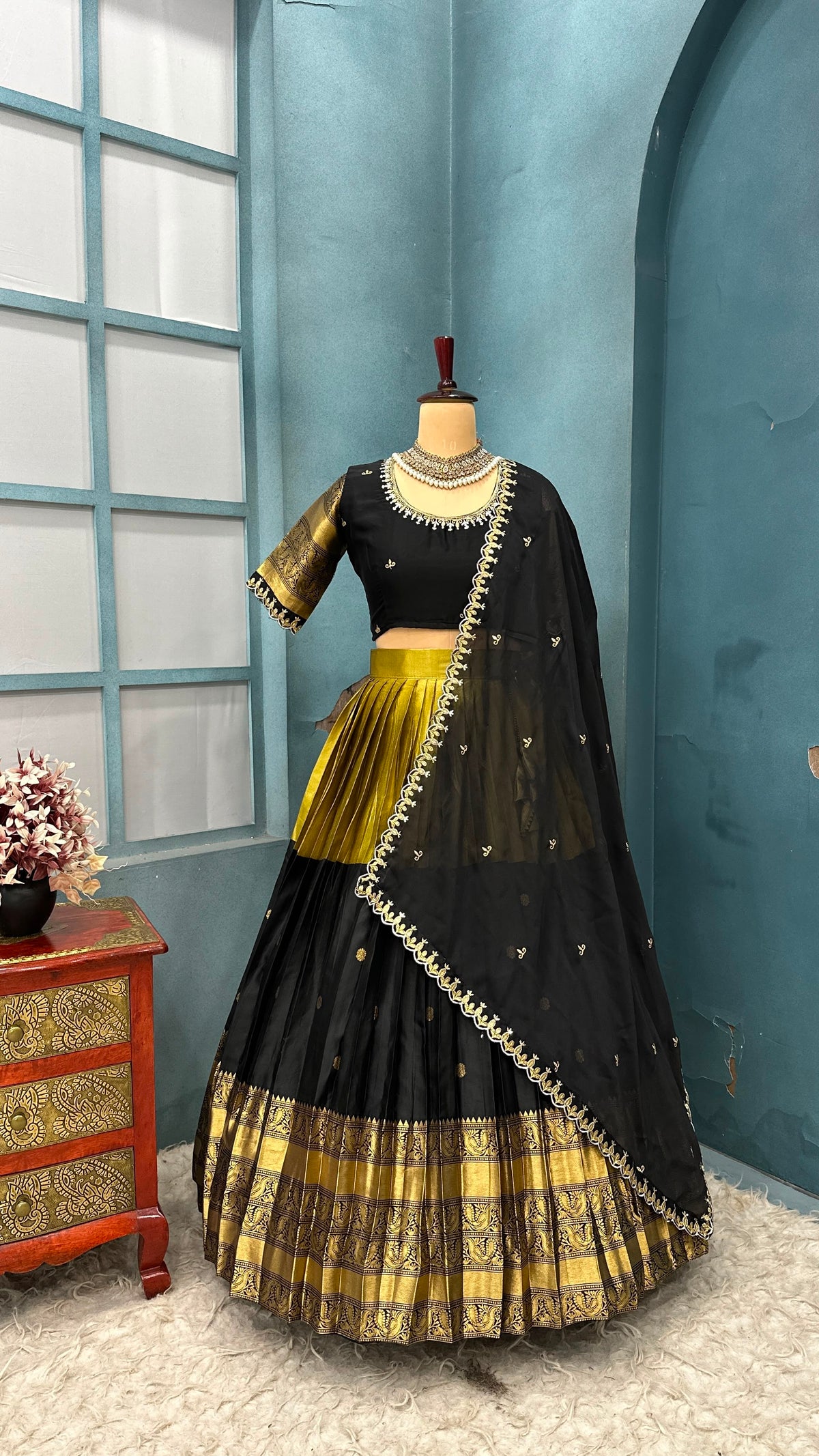 Traditional fully stiched halfsaree