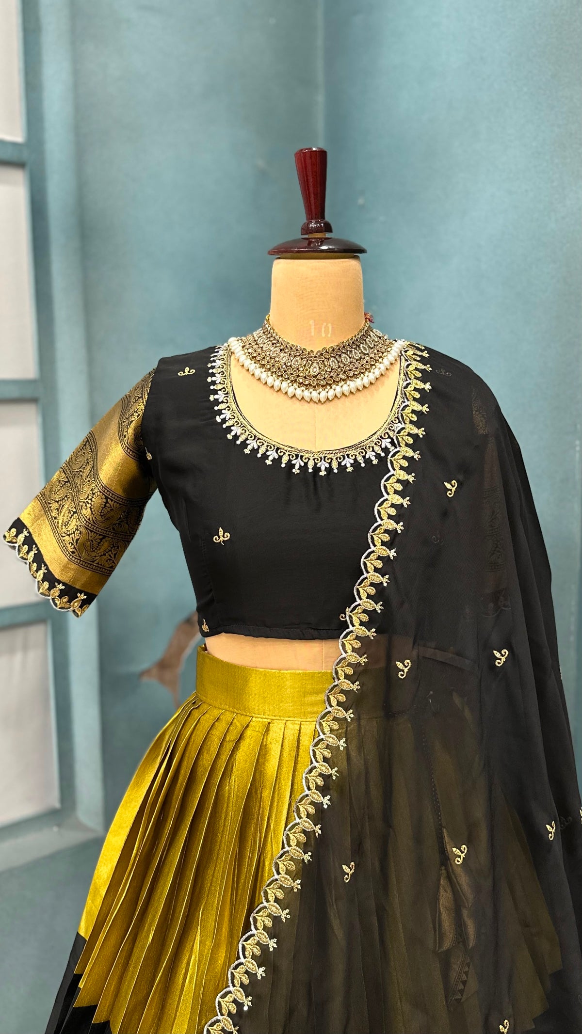 Traditional fully stiched halfsaree