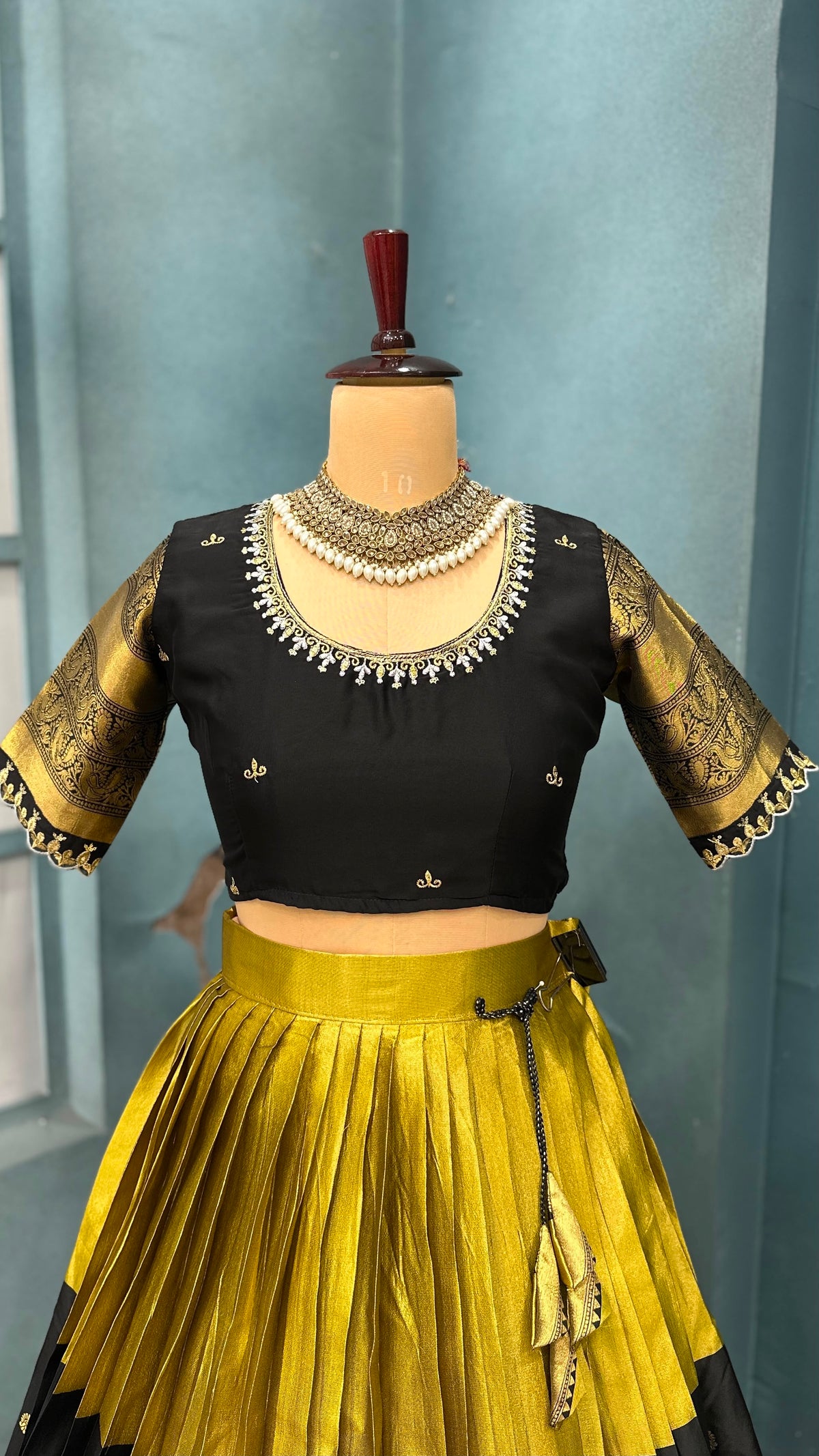 Traditional fully stiched halfsaree