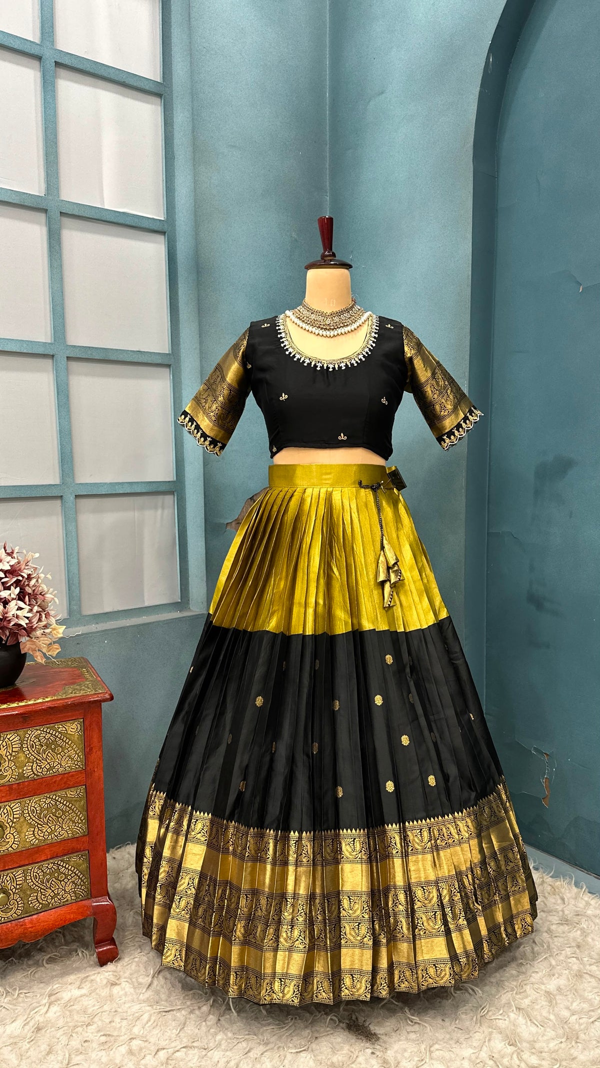 Traditional fully stiched halfsaree