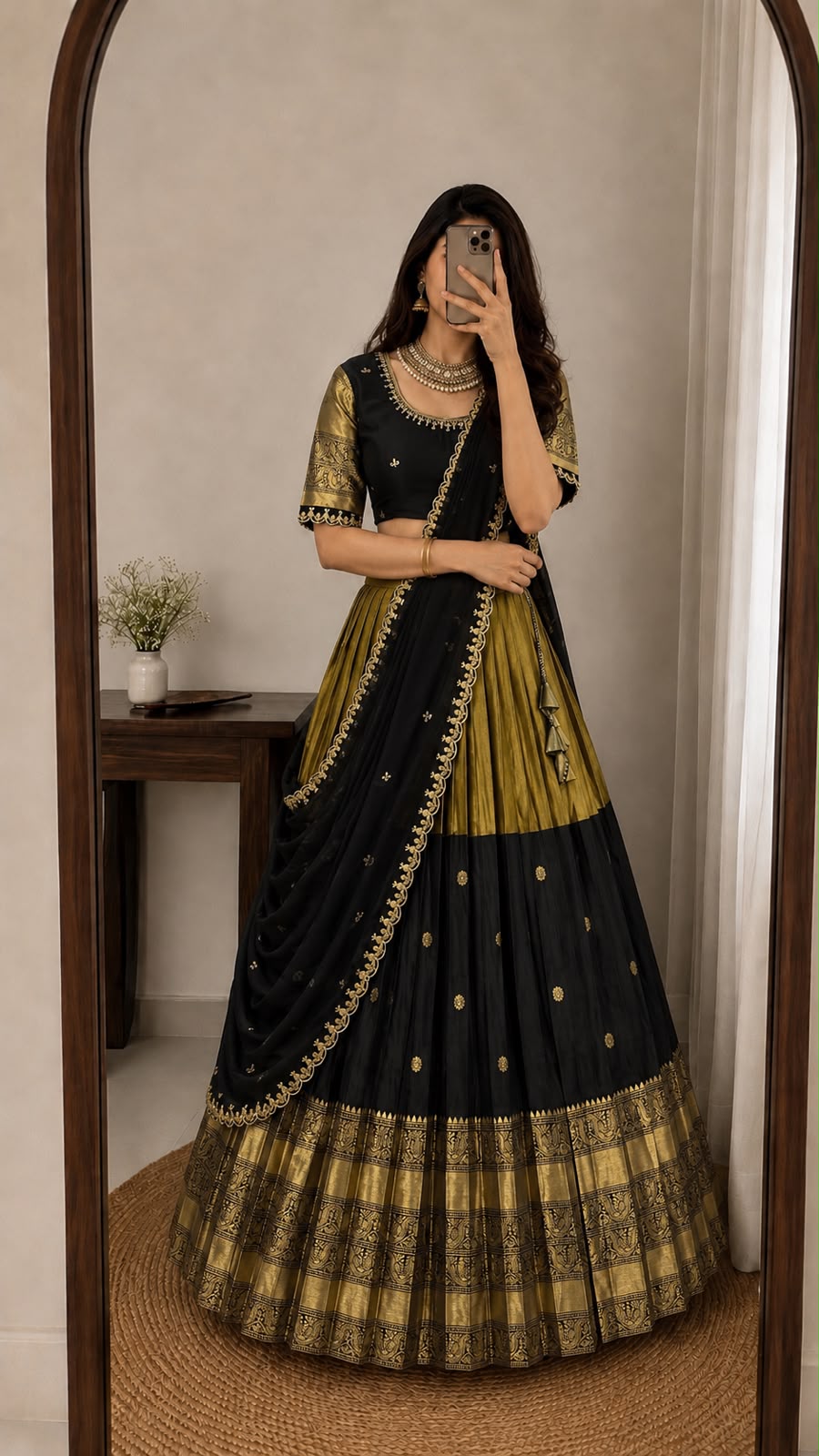 Traditional fully stiched halfsaree