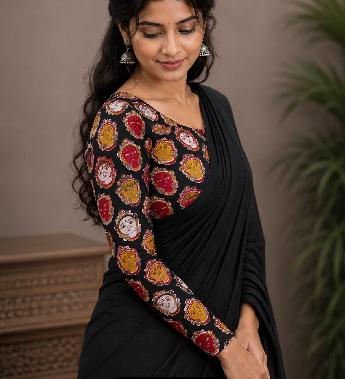 Pure khadi cotton saree with strechable blouse