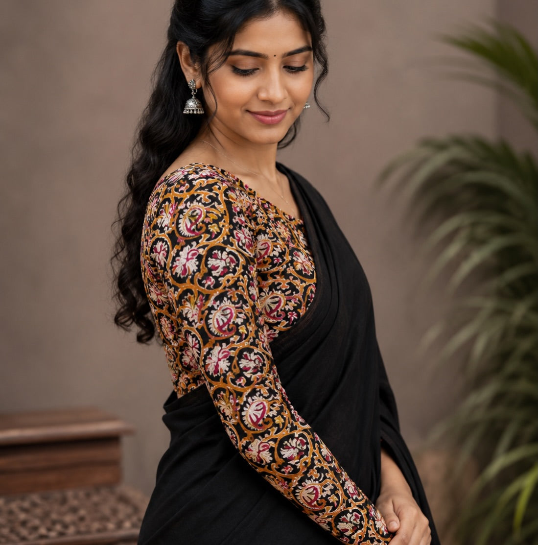 Pure khadi cotton saree with strechable blouse