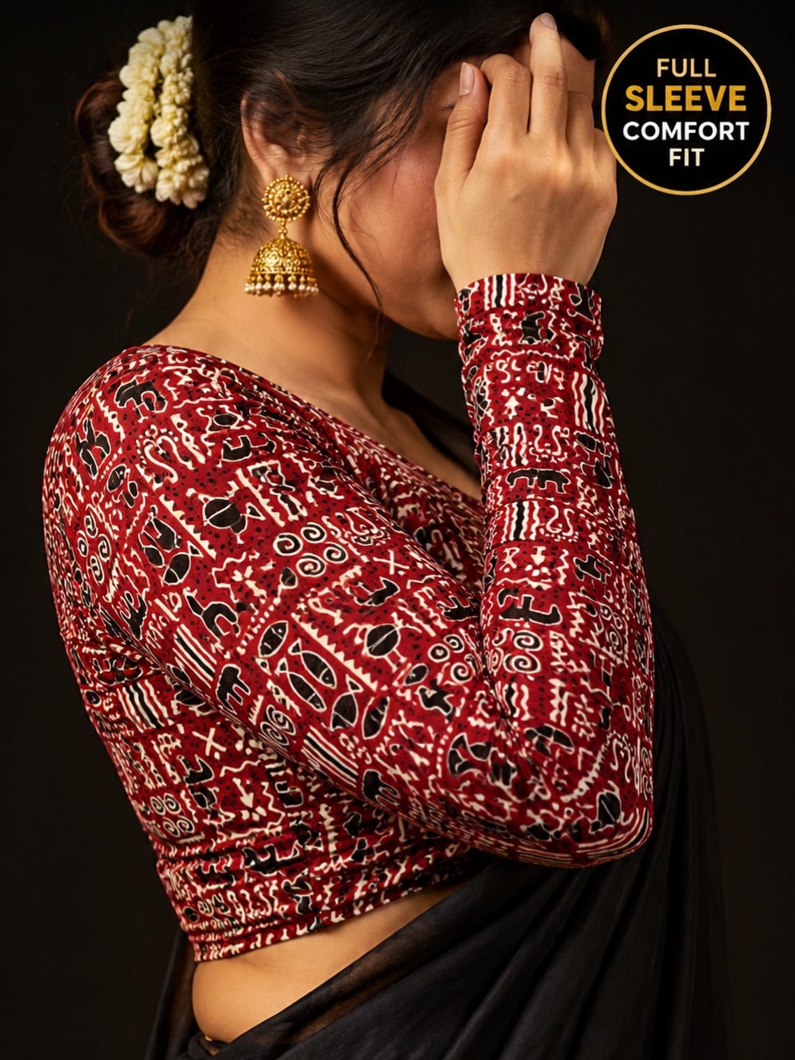 Pure khadi cotton saree with strechable blouse