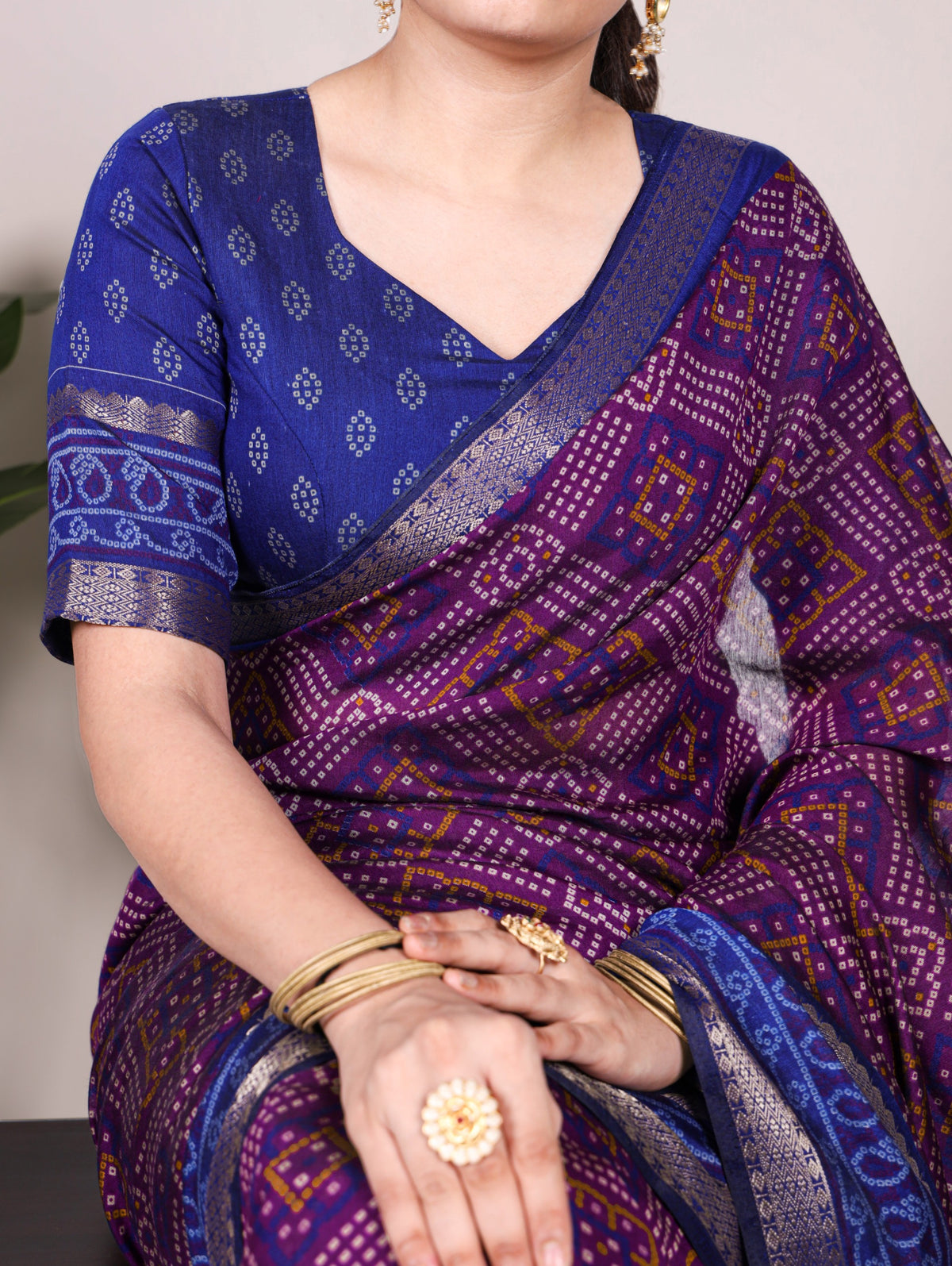 Viscose chanderi bandhini saree