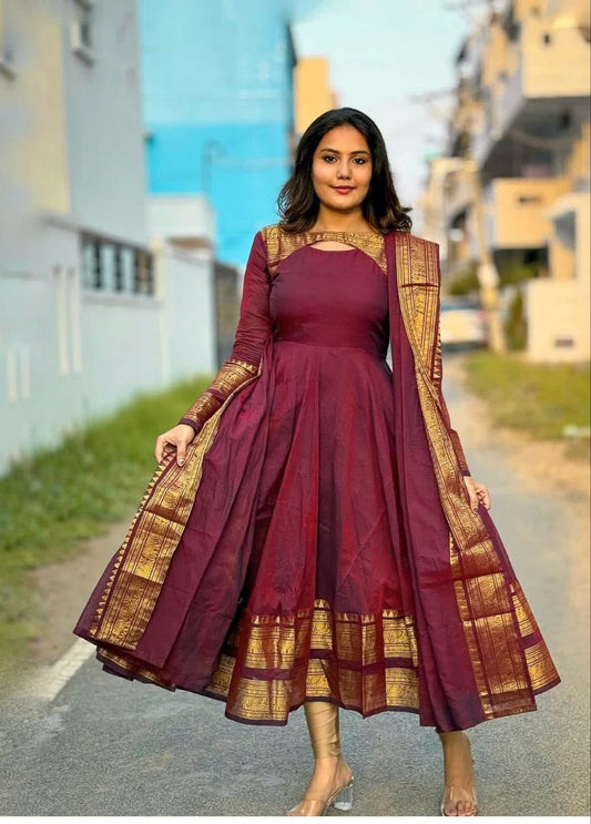 Traditional maxi frock with duppata