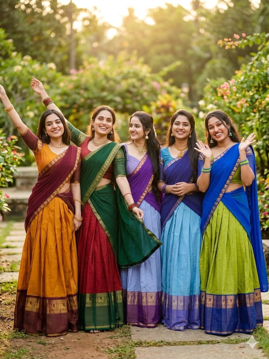 Traditional kanjivaram silk half sarees