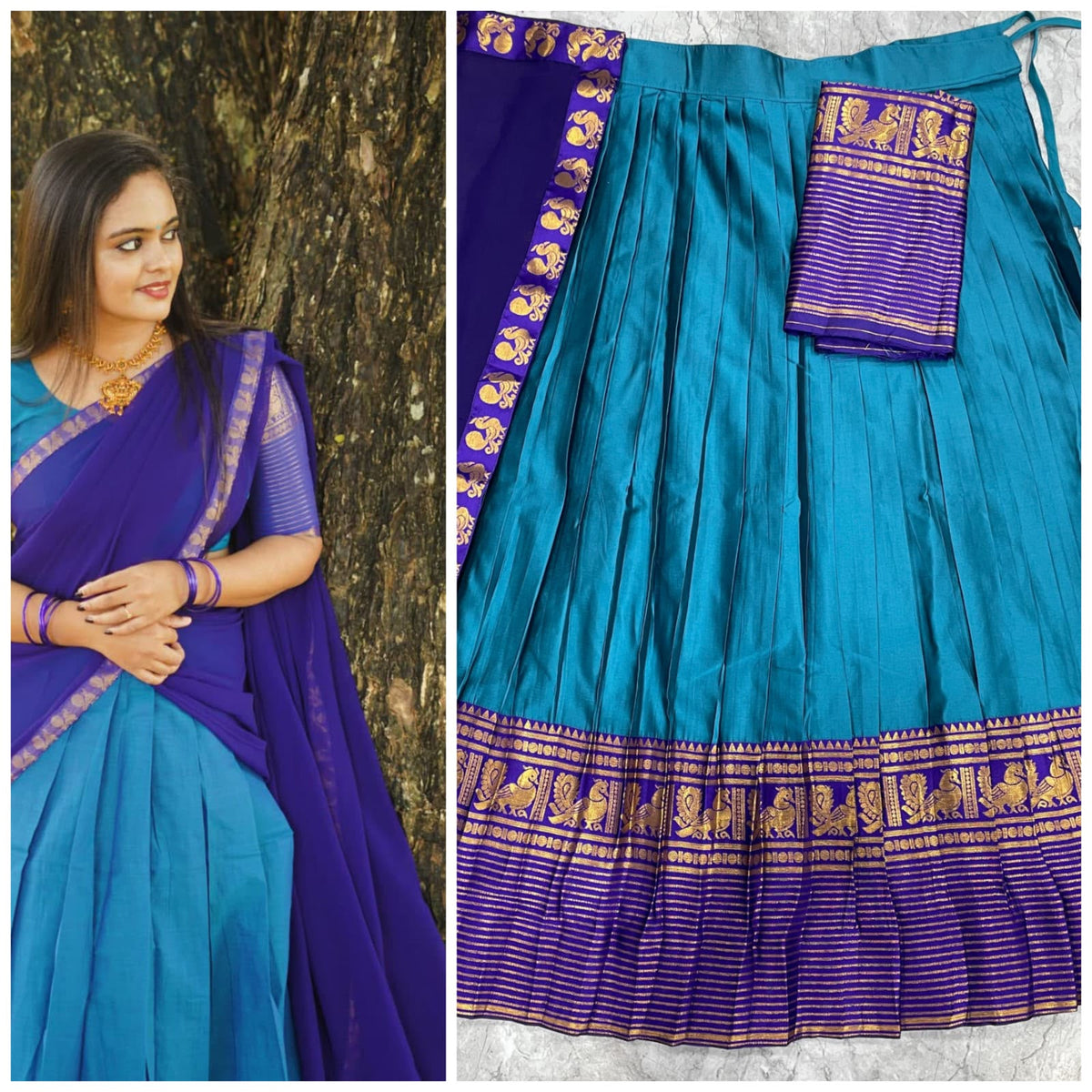 Traditional kanjivaram silk half sarees
