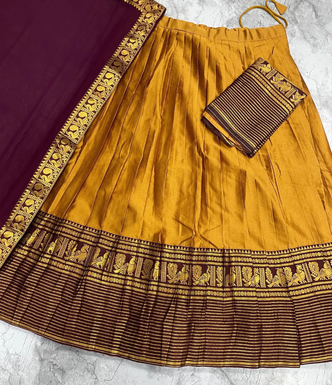 Traditional kanjivaram silk half sarees